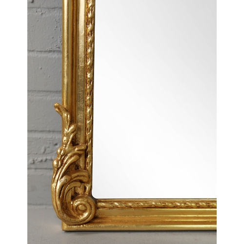 191 - BELLE EPOQUE STYLE WALL MIRRORS, A PAIR. 180cm x 53cm approx. (2).