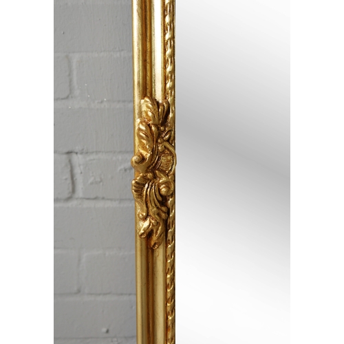 191 - BELLE EPOQUE STYLE WALL MIRRORS, A PAIR. 180cm x 53cm approx. (2).