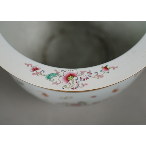 199 - CHINESE STYLE PLANTER. glazed ceramic, 39cm diam. x 33cm H approx.