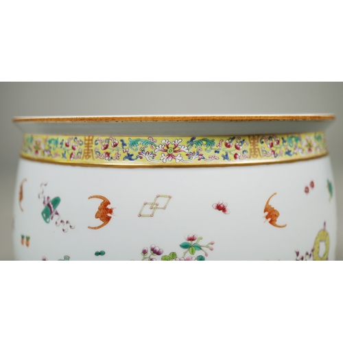 199 - CHINESE STYLE PLANTER. glazed ceramic, 39cm diam. x 33cm H approx.