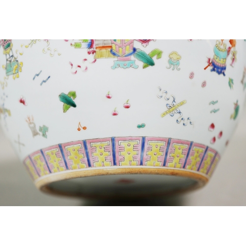 199 - CHINESE STYLE PLANTER. glazed ceramic, 39cm diam. x 33cm H approx.