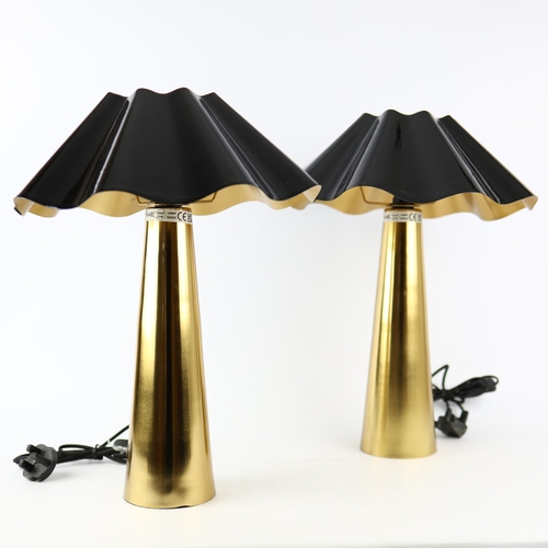 201 - 1970S ITALIAN STYLE TABLE LAMPS, A PAIR. with shades, 49cm H approx. (2).