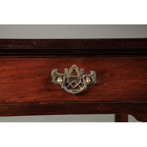 202 - 19th CENTURY MAHOGANY WRITING TABLE. With two drawers on chamfered supports 71cm H x 85cm W x 48cm D... 