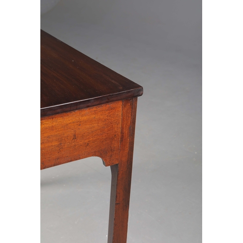 202 - 19th CENTURY MAHOGANY WRITING TABLE. With two drawers on chamfered supports 71cm H x 85cm W x 48cm D... 