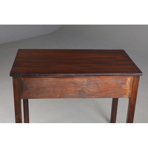 202 - 19th CENTURY MAHOGANY WRITING TABLE. With two drawers on chamfered supports 71cm H x 85cm W x 48cm D... 