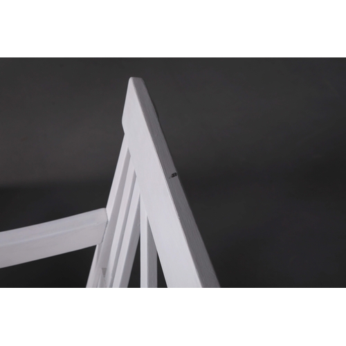203 - HAMPTONS STYLE GARDEN CHAIRS, A SET OF 4. later white painted finish. (4).