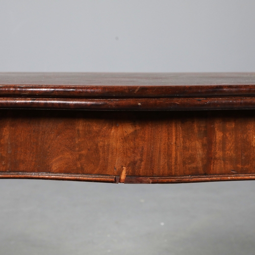206 - TEA TABLE, MAHOGANY. of serpentine form 74cm t x 92cm w x 44 cm d.