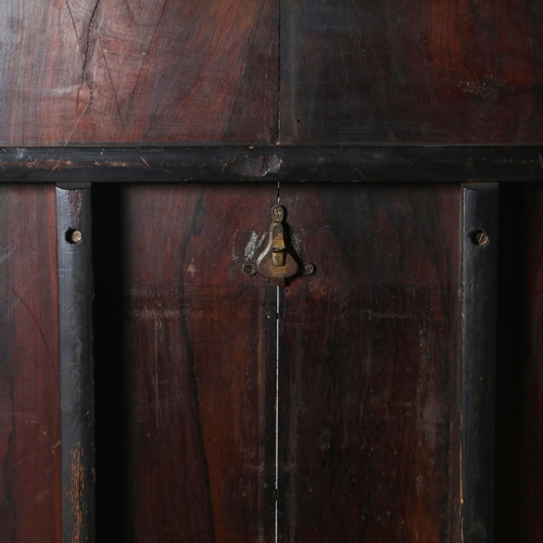 209 - BREAKFAST TABLE. Victorian rosewood, the circular top on a carved and turned column with triform sup... 