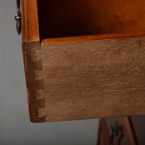 211 - CHEST, REPRODUCTION. of narrow proportions with two short over three long drawers with bracket suppo... 