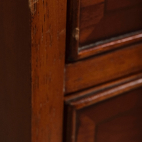211 - CHEST, REPRODUCTION. of narrow proportions with two short over three long drawers with bracket suppo... 