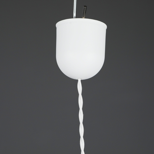 212 - SET OF FOUR 1960s ITALIAN PENDANT LIGHTS WITH CUT GLASS SHADES. 15cm H x 55cm adjustable height drop... 