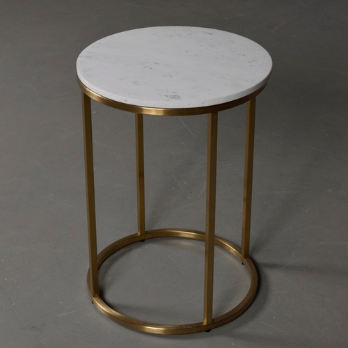 214 - SOFA & CHAIR COMPANY HOXTON SIDE TABLE AND ANOTHER UNSIGNED DIFFERING TABLE. (2). Hoxton table, 37cm... 
