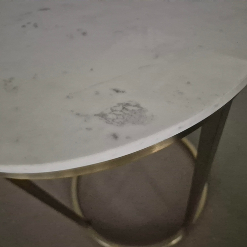 214 - SOFA & CHAIR COMPANY HOXTON SIDE TABLE AND ANOTHER UNSIGNED DIFFERING TABLE. (2). Hoxton table, 37cm... 