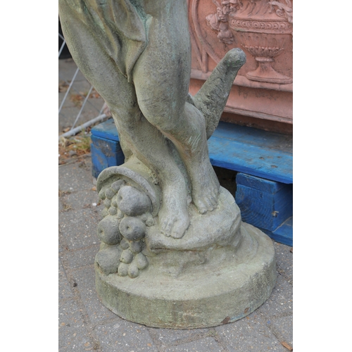 218 - SCUPTURAL PUTTO. cast metal, 107cm H approx.