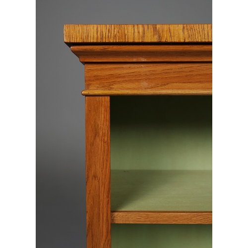 220 - BOOKCASES, A PAIR. each with 2 shelves. (2). 95cm H x 84cm W x 30cm D. 