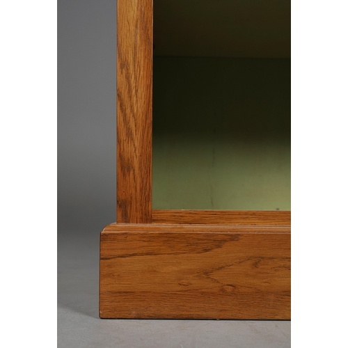 220 - BOOKCASES, A PAIR. each with 2 shelves. (2). 95cm H x 84cm W x 30cm D. 