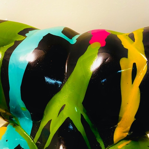 221 - CONTEMPORARY DIVER SCULPTURE IN POLYCHROME PAINT FINISH. 81cm H x 82cm W x 28cm D.