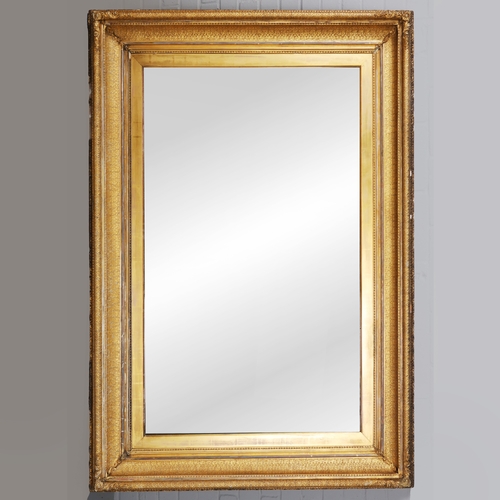 227 - WALL MIRROR, ANTIQUE GILT FRAME. 158cm x 102cm.