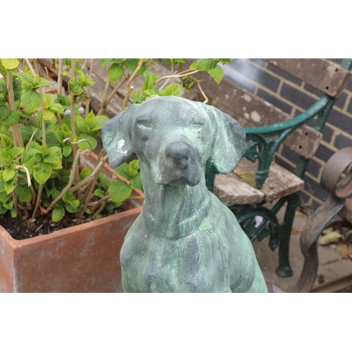 229 - SCULPTURAL HUNTING DOGS, 2 DIFFERING. cast metal, 94cm H at tallest approx. (2).