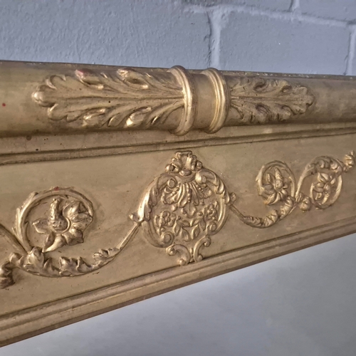 231 - 19th CENTURY GILTWOOD OVERMANTEL MIRROR. 79cm H x 114cm W.