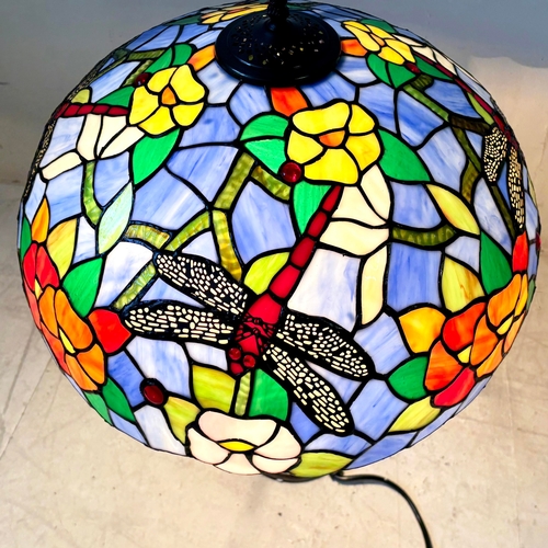 232 - TIFFANY STYLE TABLE LAMP. 65cm H x 48cm W x 48cm D.