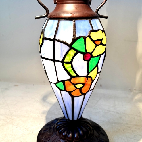 232 - TIFFANY STYLE TABLE LAMP. 65cm H x 48cm W x 48cm D.