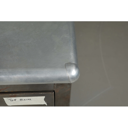 237 - METAL PEDESTAL DESK. vintage 1940s, 143cm x 71cm x 78.5cm approx.