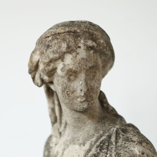 243 - SCULPTURAL CARVED MARBLE STUDY OF FLORA. 110cm H.