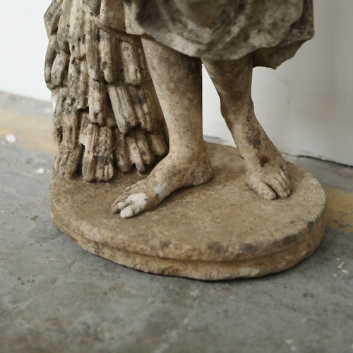 243 - SCULPTURAL CARVED MARBLE STUDY OF FLORA. 110cm H.