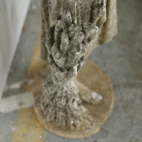 243 - SCULPTURAL CARVED MARBLE STUDY OF FLORA. 110cm H.
