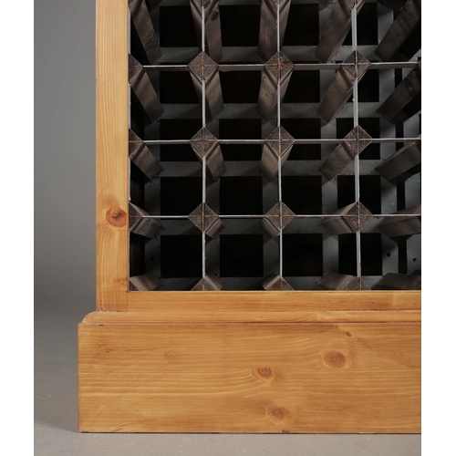245 - WINE RACK. with various wine house names to top, 92.5cm x 33cm x 94.5cm approx.