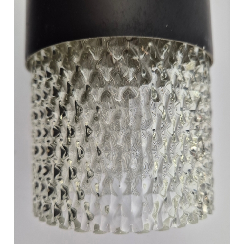 247 - PAIR OF 1960s ITALIAN CHROME WALL LIGHTS WITH CUT GLASS SHADES. 21cm H x 9cm W x 25cm D.