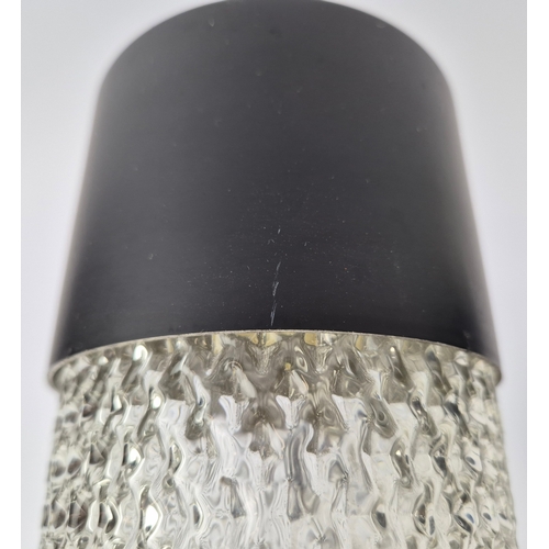 247 - PAIR OF 1960s ITALIAN CHROME WALL LIGHTS WITH CUT GLASS SHADES. 21cm H x 9cm W x 25cm D.