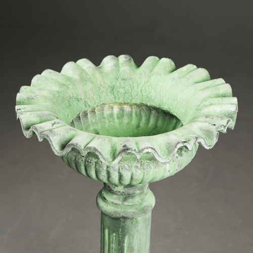 248 - GARDEN URNS ON STANDS, A PAIR. cast metal, 78cm H each approx. (2).