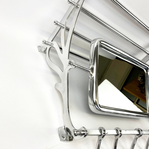 250 - LUGGAGE RACK WALL MIRROR. 46cm H x 67cm W.