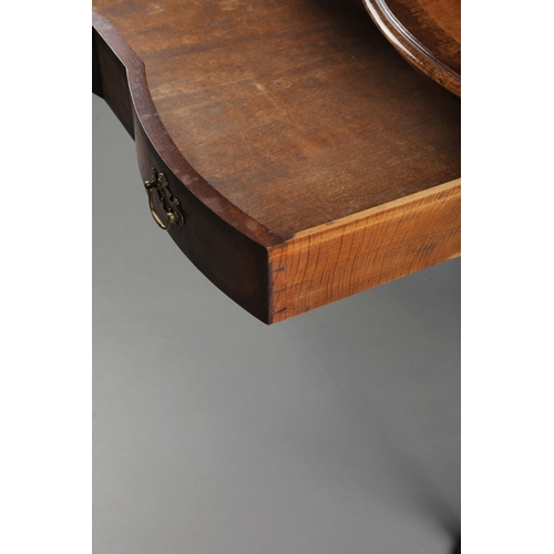 252 - QUEEN ANNE STYLE WALNUT SERPENTINE WRITING TABLE. Early 20th century with drawer and cabriole suppor... 