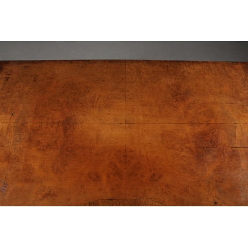 252 - QUEEN ANNE STYLE WALNUT SERPENTINE WRITING TABLE. Early 20th century with drawer and cabriole suppor... 