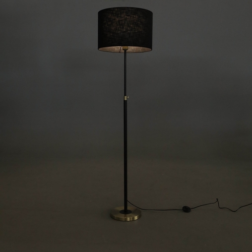 253 - ADJUSTABLE HEIGHT FLOOR LAMP. with shade, 155.5cm H at tallest approx.
