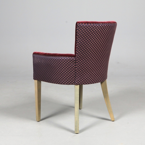 257 - DINING CHAIRS, A SET OF 14. in claret velvet with contrast patterned backs each 60cm w x 90 cm t (14... 