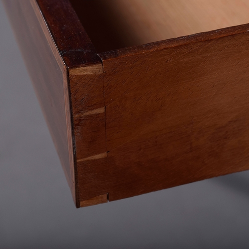 266 - SOFA TABLE. Regency mahogany and rosewood crossbanded, with two drop leaves, two frieze drawers with... 