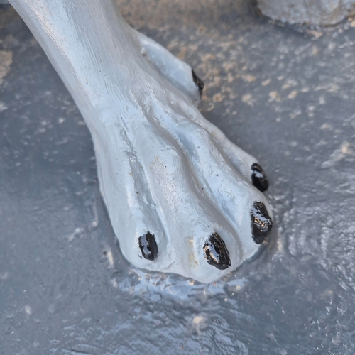 274 - SCULPTURAL DOGS, A NEAR PAIR. painted cast iron, 97cm H at tallest approx. (2).