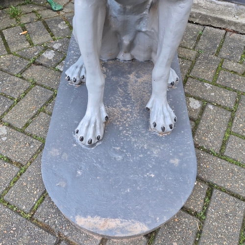 274 - SCULPTURAL DOGS, A NEAR PAIR. painted cast iron, 97cm H at tallest approx. (2).