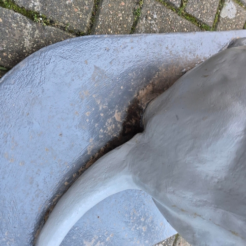 274 - SCULPTURAL DOGS, A NEAR PAIR. painted cast iron, 97cm H at tallest approx. (2).