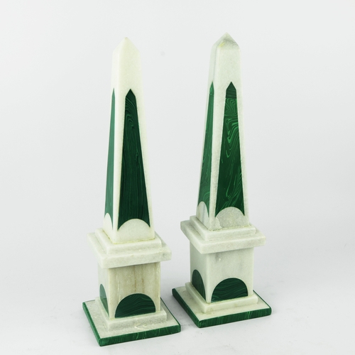 279 - TABLE TOP OBELISKS, A PAIR. 42cm H each approx. (2).