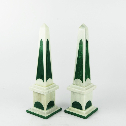 279 - TABLE TOP OBELISKS, A PAIR. 42cm H each approx. (2).