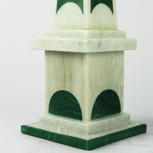 279 - TABLE TOP OBELISKS, A PAIR. 42cm H each approx. (2).