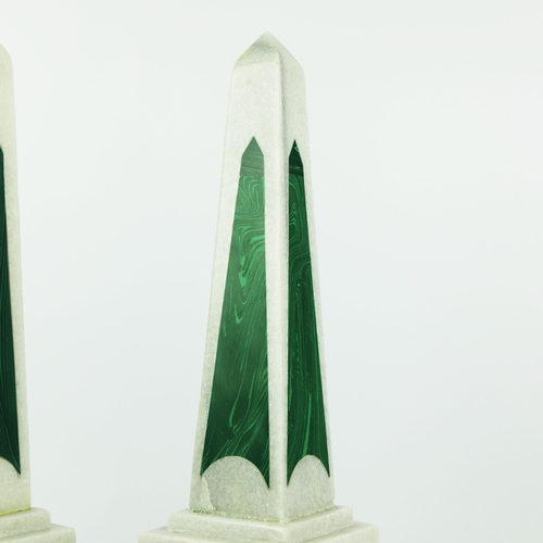 279 - TABLE TOP OBELISKS, A PAIR. 42cm H each approx. (2).