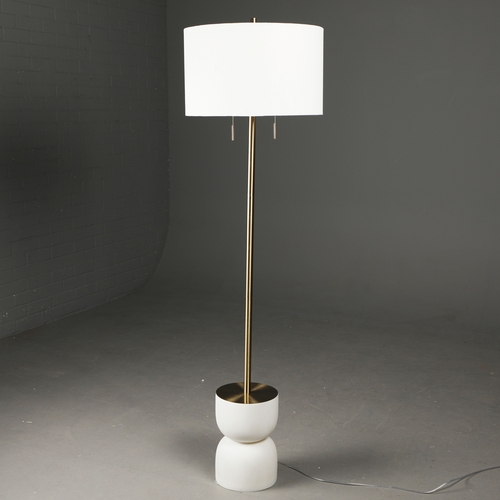 285 - FLOOR LAMP. with shade, 161cm H approx.