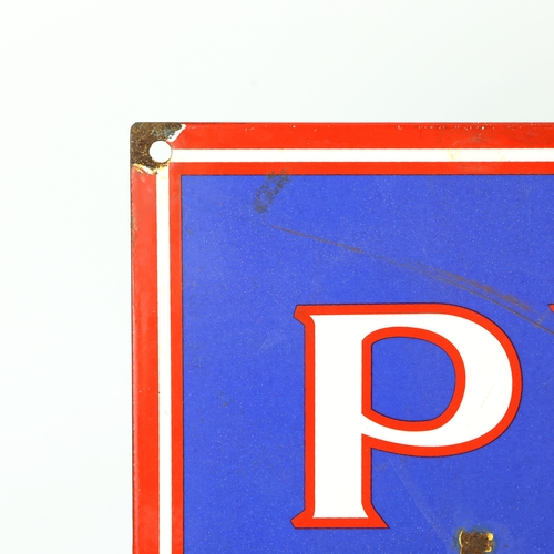 286 - PURE DRUGS WALL SIGN. vintage style aged enamelled metal, 38cm x 29cm approx.