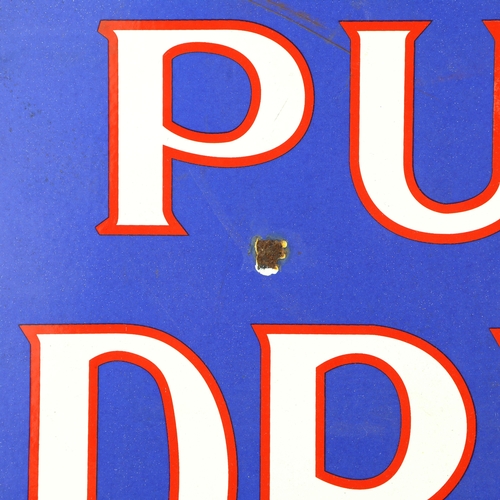286 - PURE DRUGS WALL SIGN. vintage style aged enamelled metal, 38cm x 29cm approx.